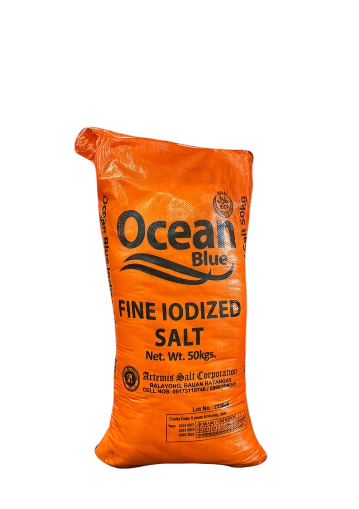 Ocean Blue Fine Iodized Salt 50kgs w/liner